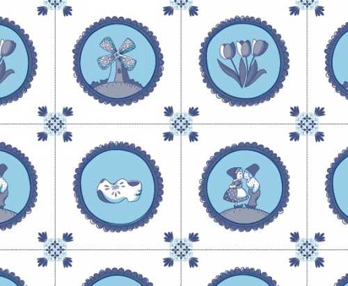 Kadotas Delfts Blauw Tegeltje Met Koord & Lintgleuf 16x7x15cm 10st