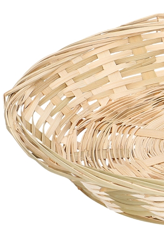 Schaal bamboe rond 30cm laag 30stuks