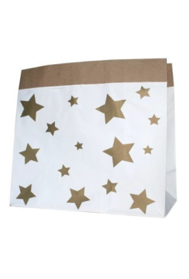 Kerstzakjes Kraft Kerststerren 32x16x32cm 10stuks