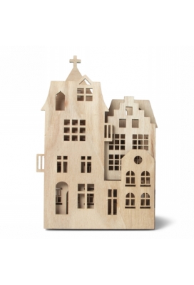 Jens Living Houten Dorp Naturel 58x0.5x22cm 1stuks