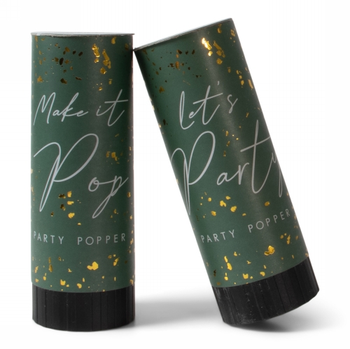 Jens Living Party Poppers Groen set van 2stuks 3.8x3.8x10.5cm 1stuks