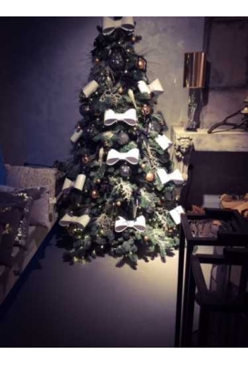 Strik Turijn Metallic Rood Met 2 Lussen 40x38cm