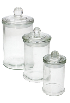 Glazen Potje Rond Met Glazen Deksel 7.5x12cm 6stuks