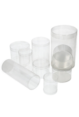 Transparante PVC Koker Met Deksel & Bodem 50 x 150mm 150stuks