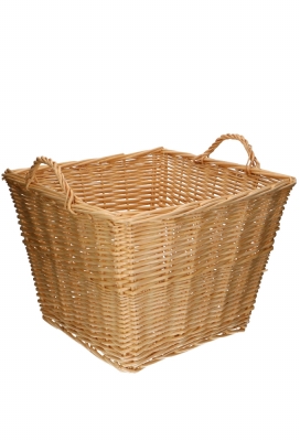 Rietenmanden vierkant met oren witt 48x48x36cm 2stuks