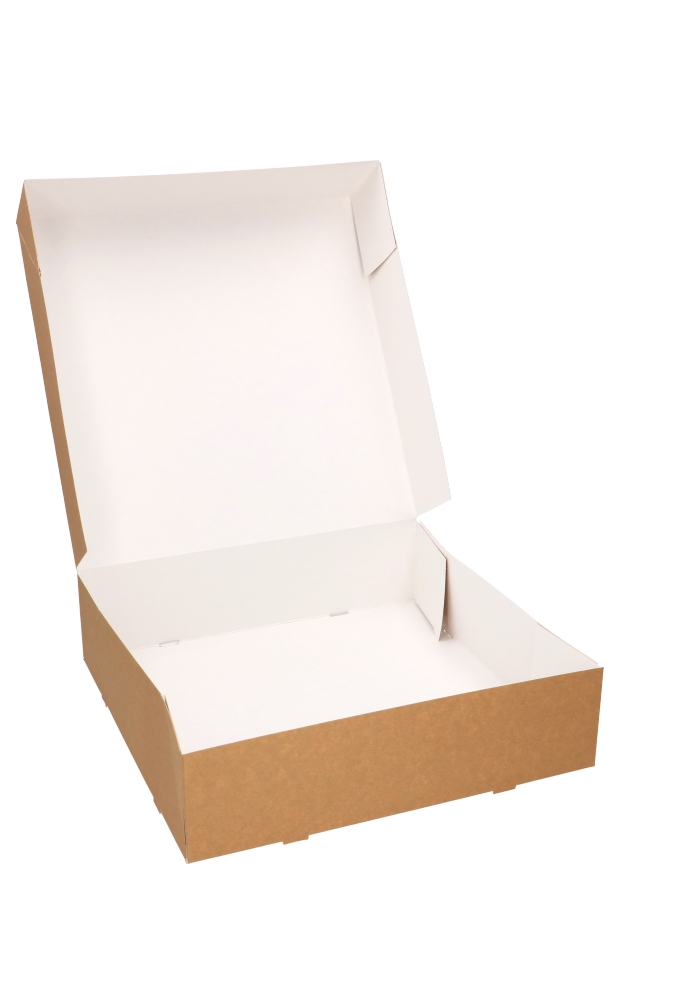 Gebaksdozen Kraft Delights 30x30x8cm Kraft Onbedrukt 50stuks