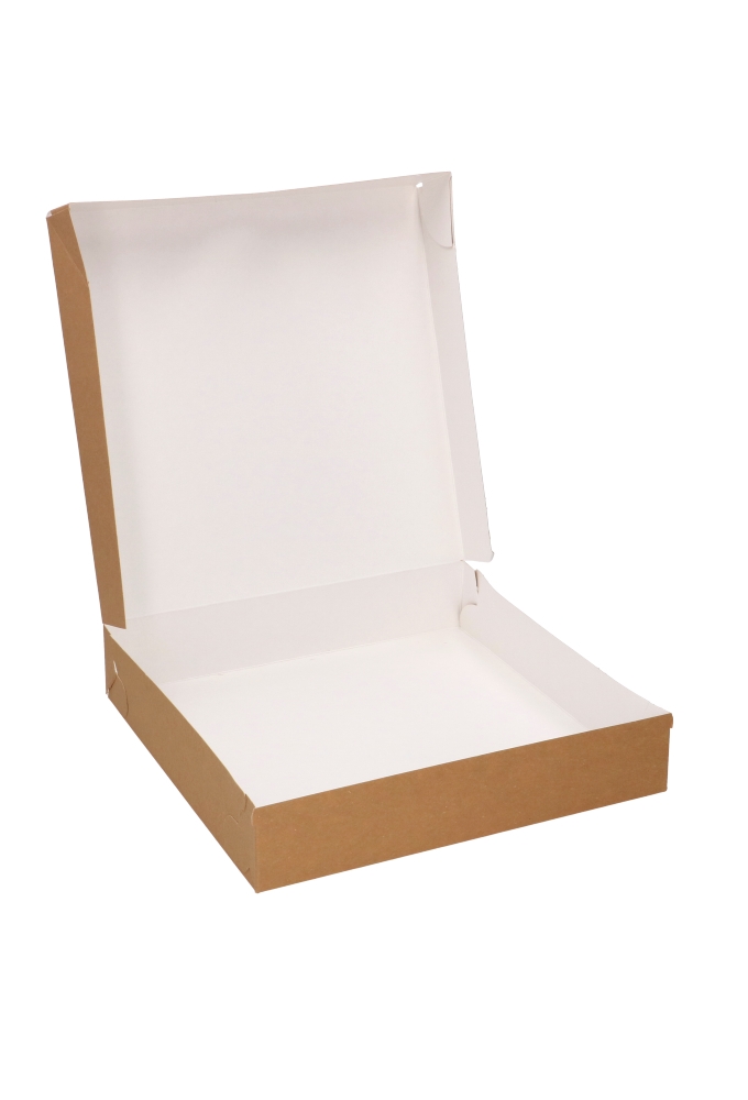 Gebaksdozen Kraft Delights 25x25x5cm Kraft Onbedrukt 50stuks