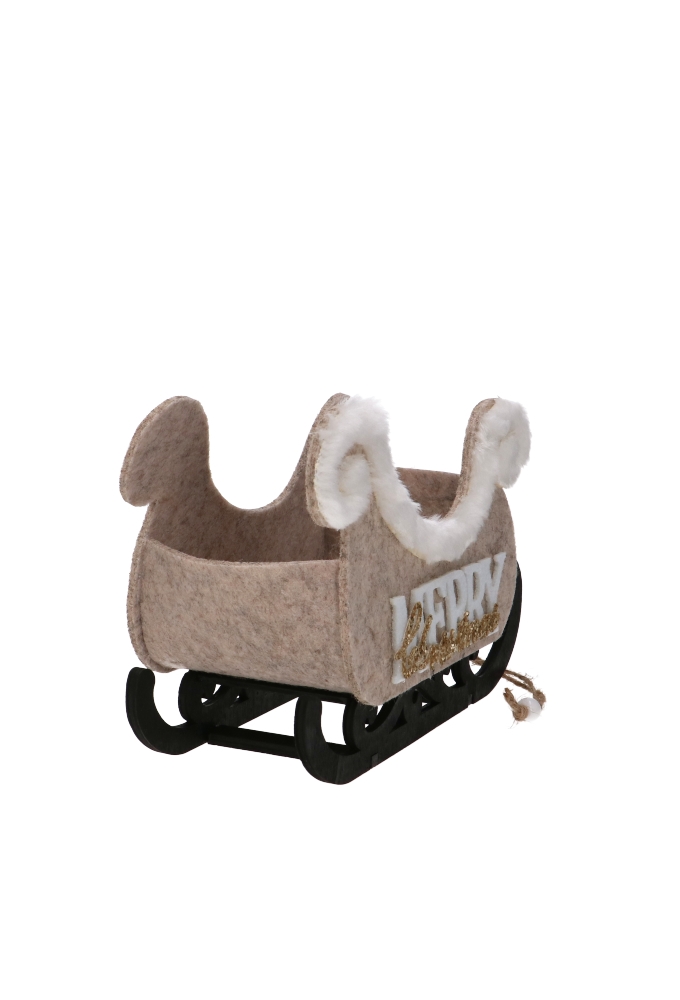 Geschenkmandje Slee Merry Christmas Vilt 19x8.5x13cm 1 stuks