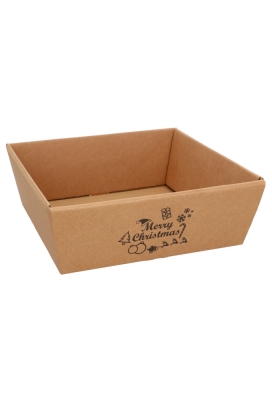 Geschenkdoos Korf Bardi Merry Christmas Naturel Glad 26x26x10cm 10st