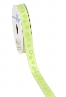 Kadolint Satijn Groen Flowers 15mm x 25meter