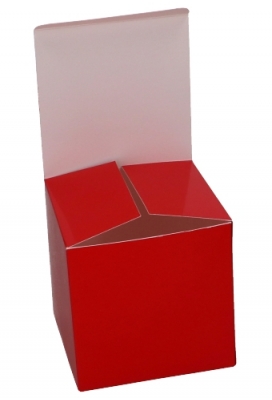Kubus Kadodoosjes Rood 6x6x6cm 25stuks