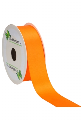 Satijn Dubbel Lint 40mm x 25 meter Oranje