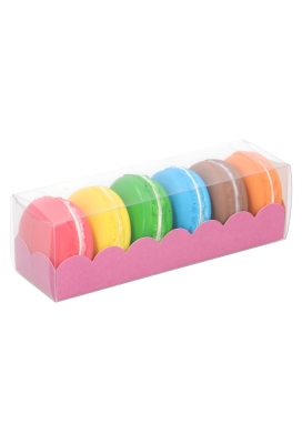 Macarondoosjes Transparant Tiber Pink 16x5x5cm 10stuks
