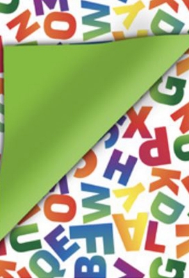 Geschenkpapier Coated Dubbelzijdig Letters 50cm x 200meter