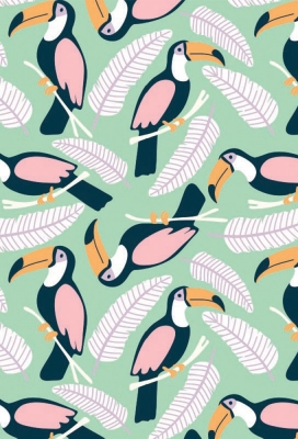 Geschenkpapier Coated Toucan green 50cm x 200meter