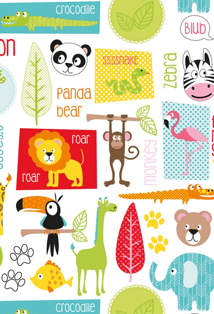 Geschenkpapier Coated Zoo animals 30cm x 200meter