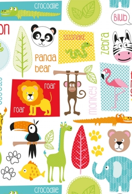 Geschenkpapier Coated Zoo animals 30cm x 200meter