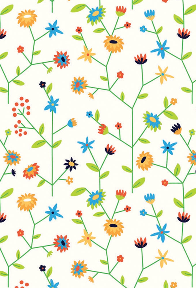 Geschenkpapier Graspapier Eco Flowers 50cm x 200meter