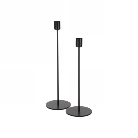 Jens Living Kandelaar Finn Zwart set van 2stuks 8x8x30cm 1stuks