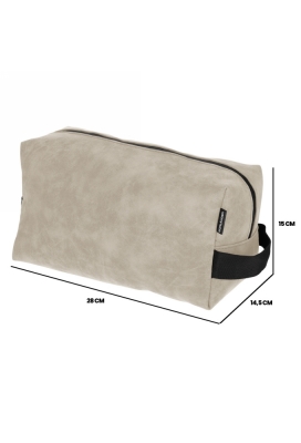 Norlander Nubuck Toilettas Taupe 28x14.5x15cm 1stuks