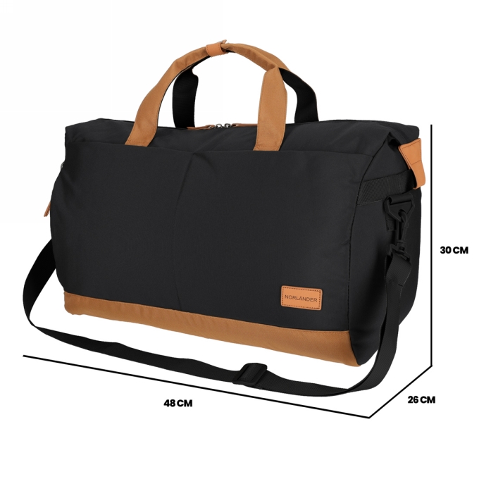 Norlander Weekendtas Austin Zwart 48x26x30cm 1stuks