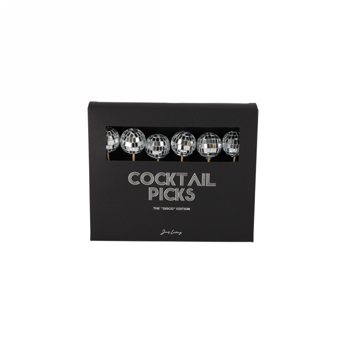 Jens Living Cocktailprikkers Discoballen set van 6stuks 3x3x13cm 1st