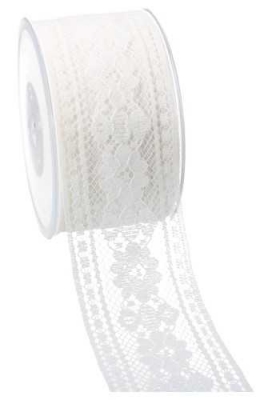 Luxe Kadolint Polyester Kant Wit Flower 53mm x 20meter