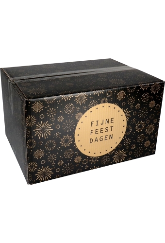 Kerstpakketdozen Fijne Feestdagen Zwart 39x29x23.2cm 10stuks Test Thomas