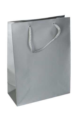 Kadotasjes Latina Mat Zilver Met Koord 22x10x29cm 12stuks