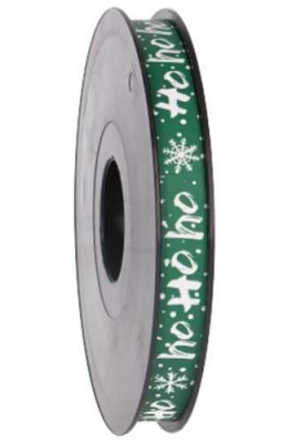 Krullint HO HO HO Groen & Snow Wit  15mm x 100 meter