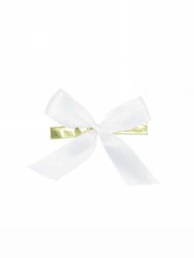 Strikje Satijn Wit Met Clip 6x6cm 250stuks