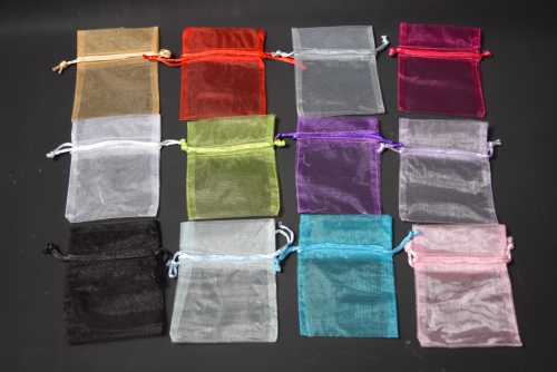 Organza zakjes Zwart Klein 9x12.5cm 10stuks