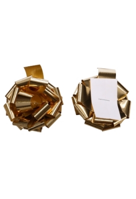 Strikje Fiocchi R70mm Lint 19mm Metallic Goud Met Plakker 40stuks