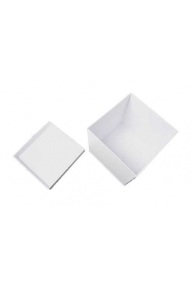 Luxe Kubus Dekseldoos Faro Flower Wit Mat 24x24x24cm 25stuks