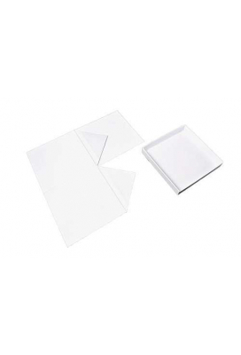 Luxe Kubus Dekseldoos Faro Flower Wit Mat 24x24x24cm 25stuks