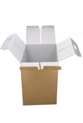 Geschenkdoos Draagbox Gold 33x25x35cm 30stuks