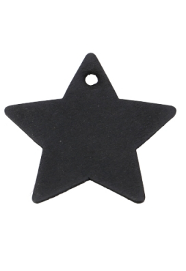 Houten Decoratie Star X-mas Zwart Hanger 6cm 100stuks
