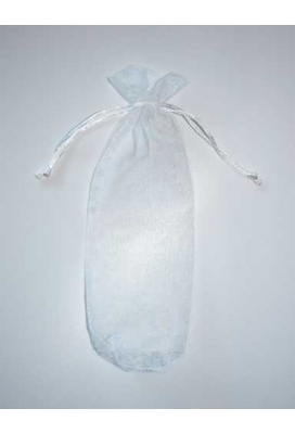 Organza zakjes Flesje 5x24cm Wit 10 stuks