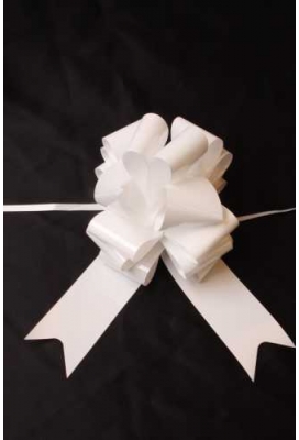 Strik Lak Wit Met Drie Dubbele Strik Doorsnee 25cm lint 5cm