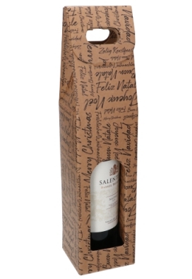 Luxe Wijndozen Vigo Zalig Kerstfeest voor 1 fles 9x9x38.5cm 10stuks