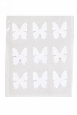 Decoratie Plakker Vlinder Wit 3cm 9 stuks