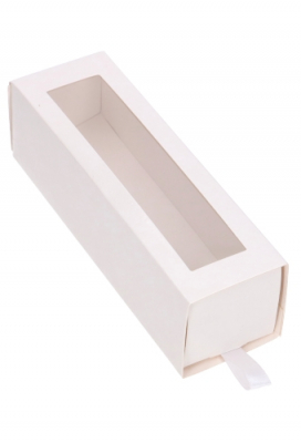 Macarondoosjes 1 Ladeboxje Wit Glans 15.5x4.3x4.5cm 10stuks