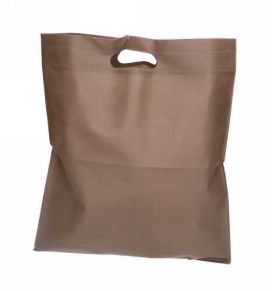 Draagtas Dongo Nonwoven Uitgesneden Handvat Bruin 38.5x45cm 200stuks