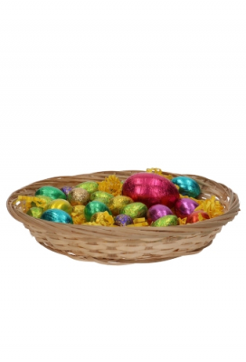 Mandje Bamboe Rond Laag Model 22x3.5cm 30stuks