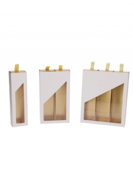 Bonbondoosjes 1 Ladeboxje Wit Mat & Goud Mat Laag 16x4.3x2.8cm 10stuks