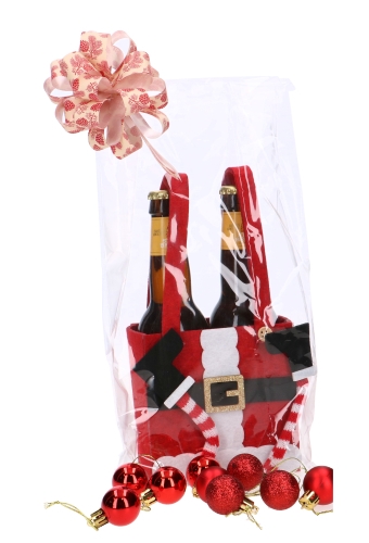Bierverpakking Santa Met Voetjes 2 Flesjes Bier 11x7.5x24cm 1stuks